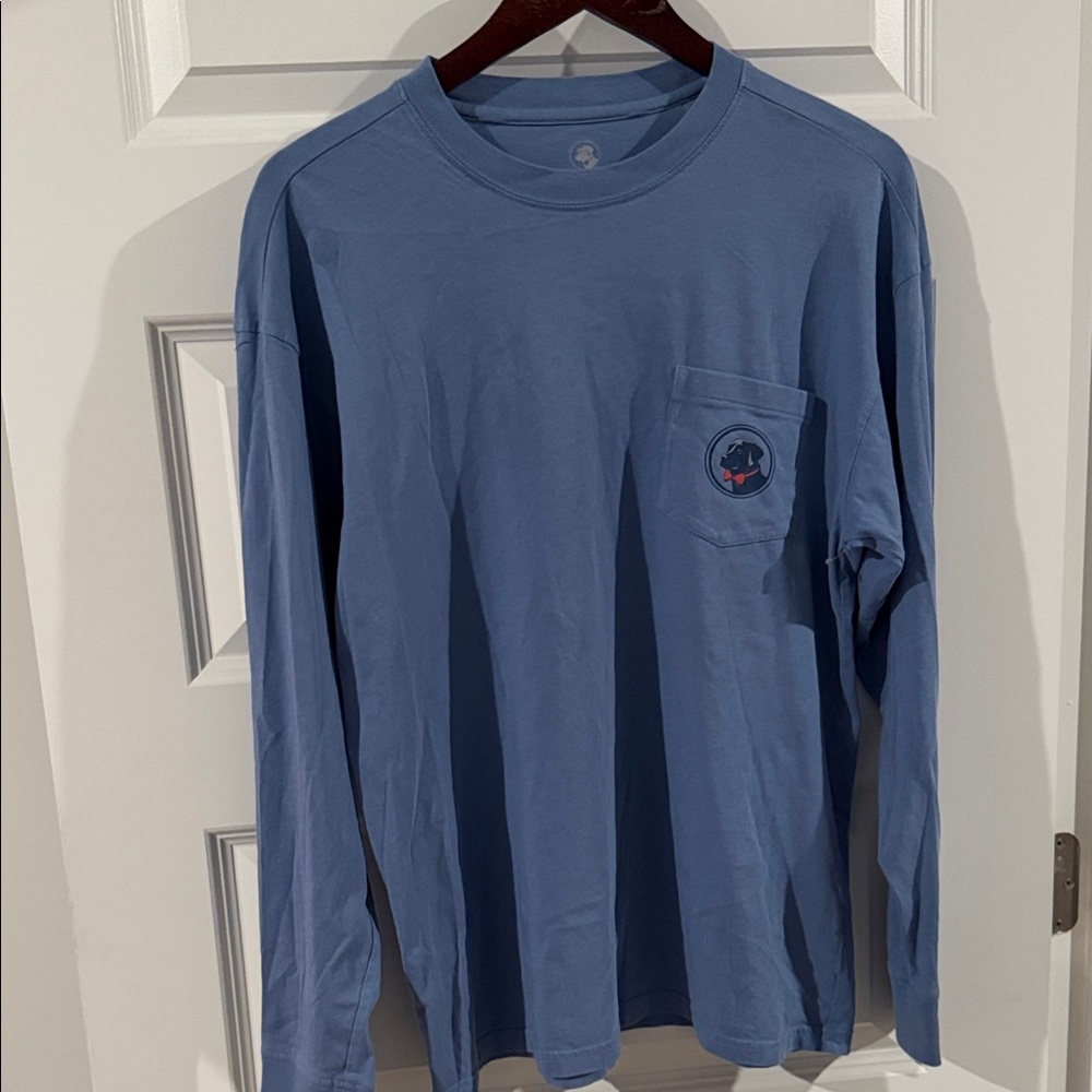 Southern Proper Classic Blue Labrador Republican Party Long Sleeve Pocket Tee